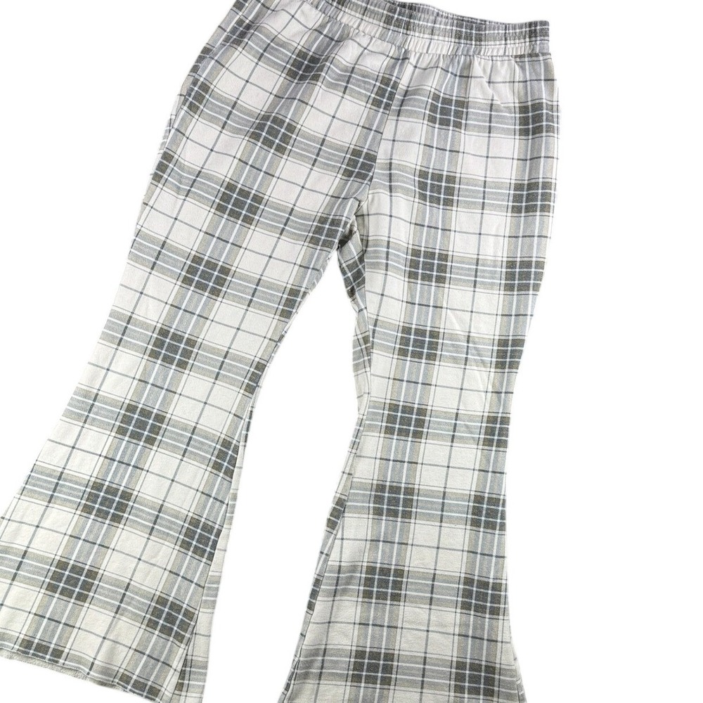Grayson Threads Lounge Pants Women XL Plaid Flare‎ Elastic Waist Resort PJ